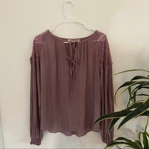 forever 21 lavender lace tie blouse